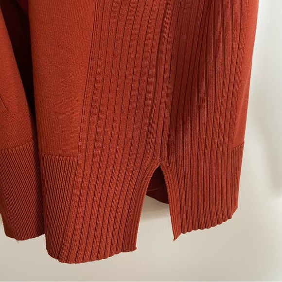 NWOT Time and Tru Orange Open Front Cardigan Sweater w/ Long Sleeves and… - Picture 6 of 11